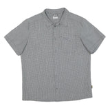 JACK WOLFSKIN Mens Grey Check Short Sleeve Shirt L Outdoor Casual Summer