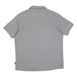 JACK WOLFSKIN Mens Grey Check Short Sleeve Shirt L Outdoor Casual Summer