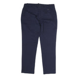TOMMY HILFIGER Mens Regular Navy Cotton Blend Slim Fit Trousers W32 L27