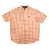 CHAPS Mens Orange & Cream Check Shirt XL Button Down Casual Summer Wear