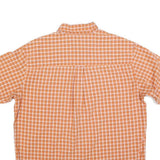 CHAPS Mens Orange & Cream Check Shirt XL Button Down Casual Summer Wear