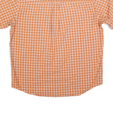 CHAPS Mens Orange & Cream Check Shirt XL Button Down Casual Summer Wear