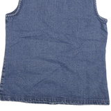 NORTH STYLE Womens Blue Denim Sleeveless Jacket L Cotton Zip Plain Stylish