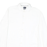 JOOP Mens White Slim Fit Shirt M Cotton Blend Formal Business Casual