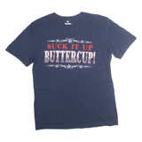 FANATICS Mens Navy Blue Graphic T-Shirt L Cotton Blend Short Sleeve Crew Neck