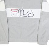 FILA Womens Grey & White Polyester Patterned 1/4 Zip Jumper M Casual Sport