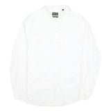 EMPORIO ARMANI Mens White Cotton Blend Shirt XL Smart Classic Button Up Formal