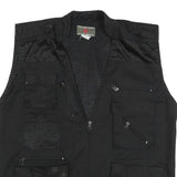 PARKLANDS Mens Black Cotton Blend Utility Jacket XL Mesh Panels Multi Pocket Zip