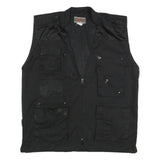 PARKLANDS Mens Black Cotton Blend Utility Jacket XL Mesh Panels Multi Pocket Zip