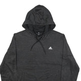 ADIDAS Mens Black Hoodie L Cotton Blend Pullover Lightweight Sportswear