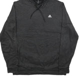 ADIDAS Mens Black Hoodie L Cotton Blend Pullover Lightweight Sportswear