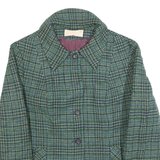 PENDLETON Womens Green & Blue Wool Check Button Jacket M Wool Blend