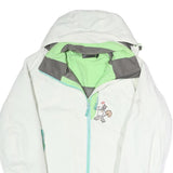 MAMMUT Womens White & Green Softshell Jacket M Polyester Blend Zip Outdoor