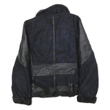 SNAP Mens Black & Black Faux Shearling Jacket XL Polyester Blend Zip Warm