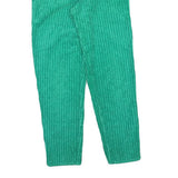 Womens Cotton Blend Regular Fit Green Corduroy Trousers W24 L28 Comfortable