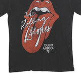 THE ROLLING STONES Womens Black Tour Of America 78 Graphic T-Shirt S Short