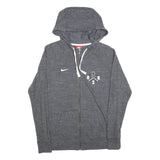 NIKE Mens Grey Heather Zip Up Hoodie L Cotton Blend Casual Sports Style