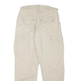 BETTER BE Womens Relaxed Beige Cotton Blend Cargo Trousers W29 L28 Zip Pockets