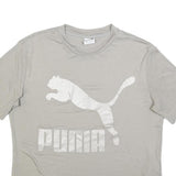 PUMA Womens Grey T-Shirt UK 12 Short Sleeve Crew Neck Cotton Logo Print