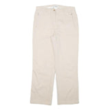 JESSICA SPORT Womens Cotton Blend Cream Regular Fit Straight Leg Trousers W30