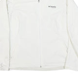 COLUMBIA Mens White Titanium Jacket L Polyester Blend Plain Outdoor Zip