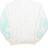 LUHTA Womens White & Light Blue Windbreaker Jacket M Polyester Blend Zip Hooded