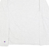 CHAMPION Mens White Graphic T-Shirt S Long Sleeve Crew Neck Cotton Blend