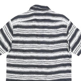 MICHAEL KORS Mens Black & White Striped Linen Shirt M Casual Smart Summer