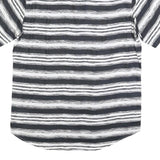 MICHAEL KORS Mens Black & White Striped Linen Shirt M Casual Smart Summer