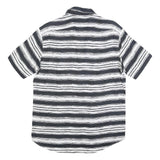 MICHAEL KORS Mens Black & White Striped Linen Shirt M Casual Smart Summer