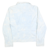 CHAPS Womens Blue White Tie Dye Cotton Denim Jacket L Button Closure