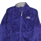 THE NORTH FACE Womens Blue Fleece Jacket M Polyester Zip Outdoor Casual