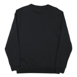 PUMA Mens Black Crew Neck Sweatshirt S Cotton Blend Pullover Logo Casual
