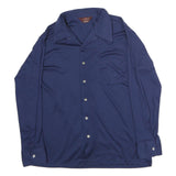 KINGSPORT Mens Blue Shirt L Long Sleeve Point Collar Polyester Blend Comfortable