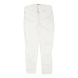 KAREN MILLEN Womens Slim White Denim Jeans W31 L28 Zip Closure Stylish