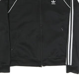 ADIDAS ORIGINALS Womens Black & White Sports Track Jacket UK 14 Polyester Blend