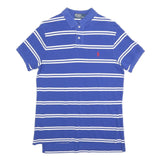 POLO RALPH LAUREN Mens Blue & White Striped Short Sleeve Polo Shirt M Classic
