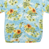 THUMS UP Mens Blue Hawaiian Rayon Shirt M Floral Beach Print Relaxed Fit