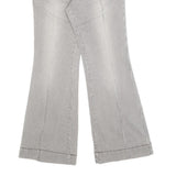 MOSSIMO Womens Cotton Blend White & Brown Pinstripe Regular Flared Trousers W28