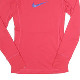 NIKE Womens Red Long Sleeve V-Neck Dri-Fit XS Athletic Performance Top