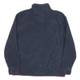 NAUTICA Mens Navy & Red Plain Jumper 1/4 Zip Polyester Blend XL Casual Warm