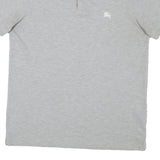 BURBERRY Mens Grey Polo Shirt XL Cotton Blend Short Sleeve Plain