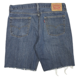LEVI'S Womens Denim Blue Cut-Off Shorts L W34 Raw Hem Distressed Casual