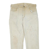 CARHARTT Mens Regular Fit Beige Cotton Blend Trousers W36 L32 Workwear Zip