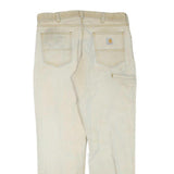 CARHARTT Mens Regular Fit Beige Cotton Blend Trousers W36 L32 Workwear Zip