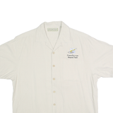 EAGLE DRY GOODS Mens White Silk Casual Shirt M FormFactor Sequoia Team Logo