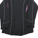 COLUMBIA Womens Black & Purple Outdoor Jacket M Nylon Zip Reflective Sportswear
