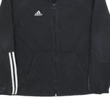 ADIDAS Mens Black Track Jacket M Polyester Zip Three Stripe Sportswear