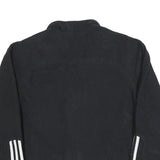 ADIDAS Mens Black Track Jacket M Polyester Zip Three Stripe Sportswear