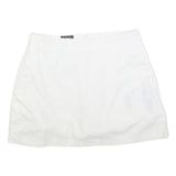ADIDAS Womens White Cotton Blend Mini Skort S Sports Casual Stretch Fit